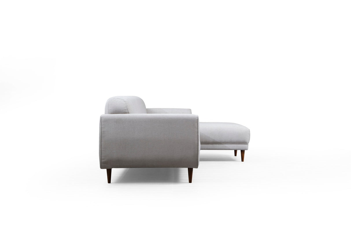 Corner sofa with sleep function on the right image beige