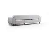 Corner sofa with sleep function on the right image beige