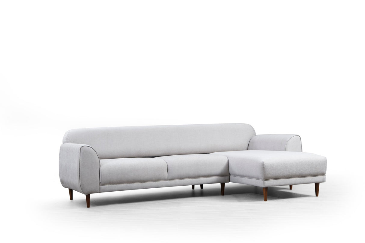 Corner sofa with sleep function on the right image beige