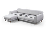 Corner sofa with sleeping function on the left Image Beige