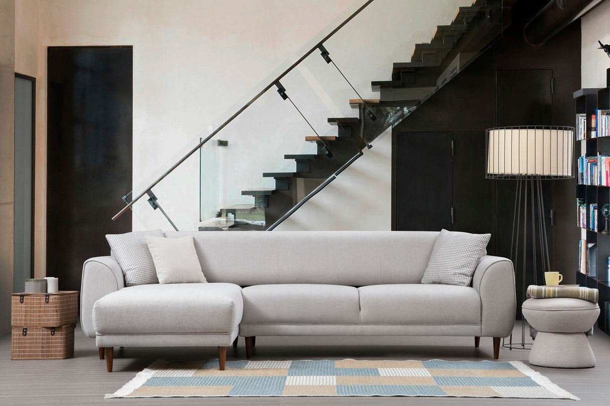 Corner sofa with sleeping function on the left Image Beige