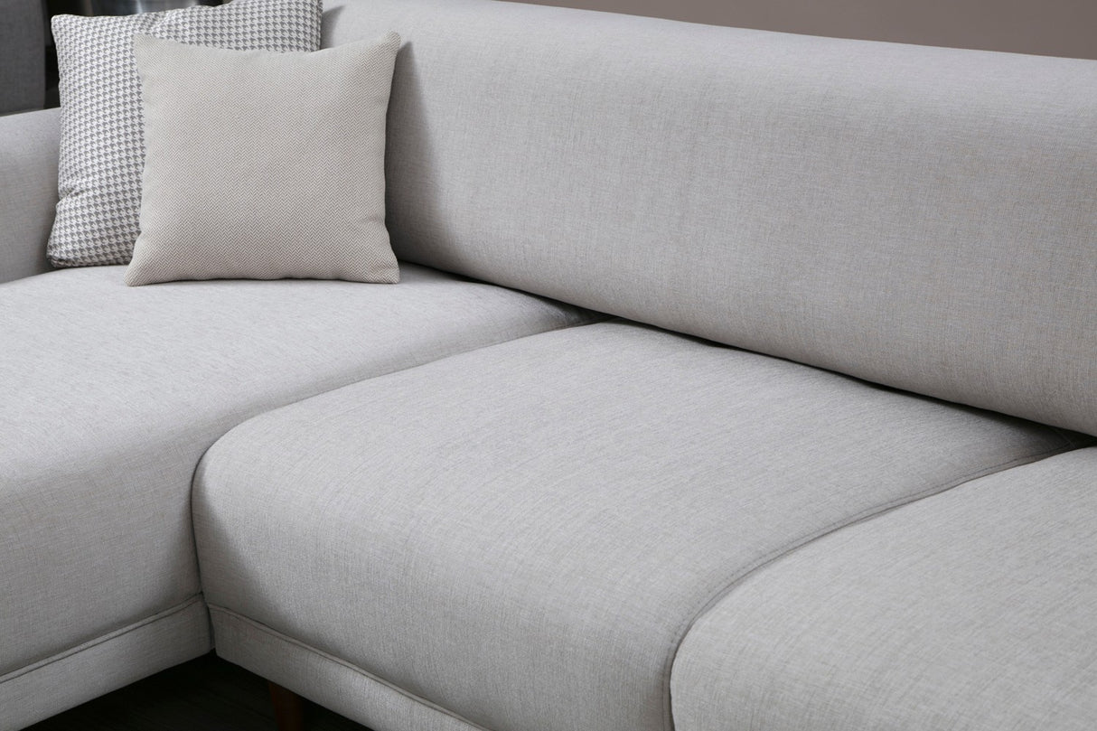 Corner sofa with sleeping function on the left Image Beige