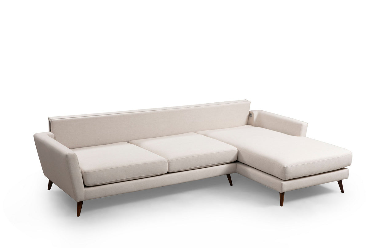 Corner sofa with sleeping function on the right mayorka beige brown