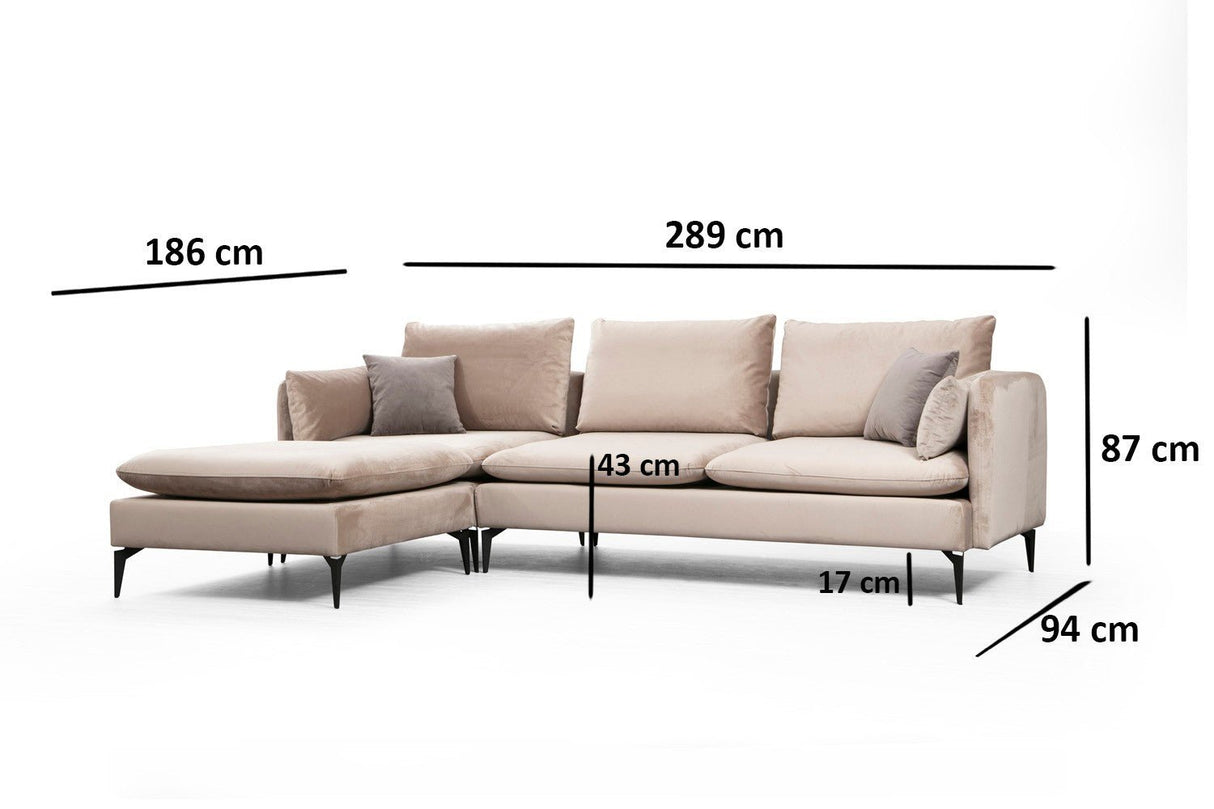 Corner sofa on the left Felix Beige