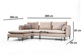 Corner sofa on the left Felix Beige