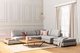 Corner sofa right tulip light gray