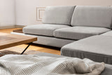 Corner sofa right tulip light gray