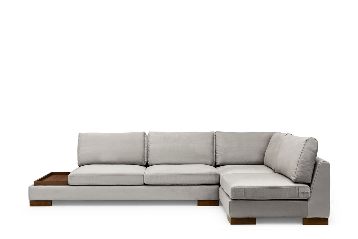 Corner sofa right tulip light gray