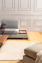 Corner sofa on the left tulip light gray