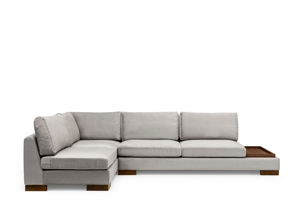 Corner sofa on the left tulip light gray