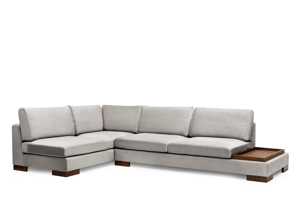 Corner sofa on the left tulip light gray