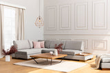 Corner sofa on the left tulip light gray