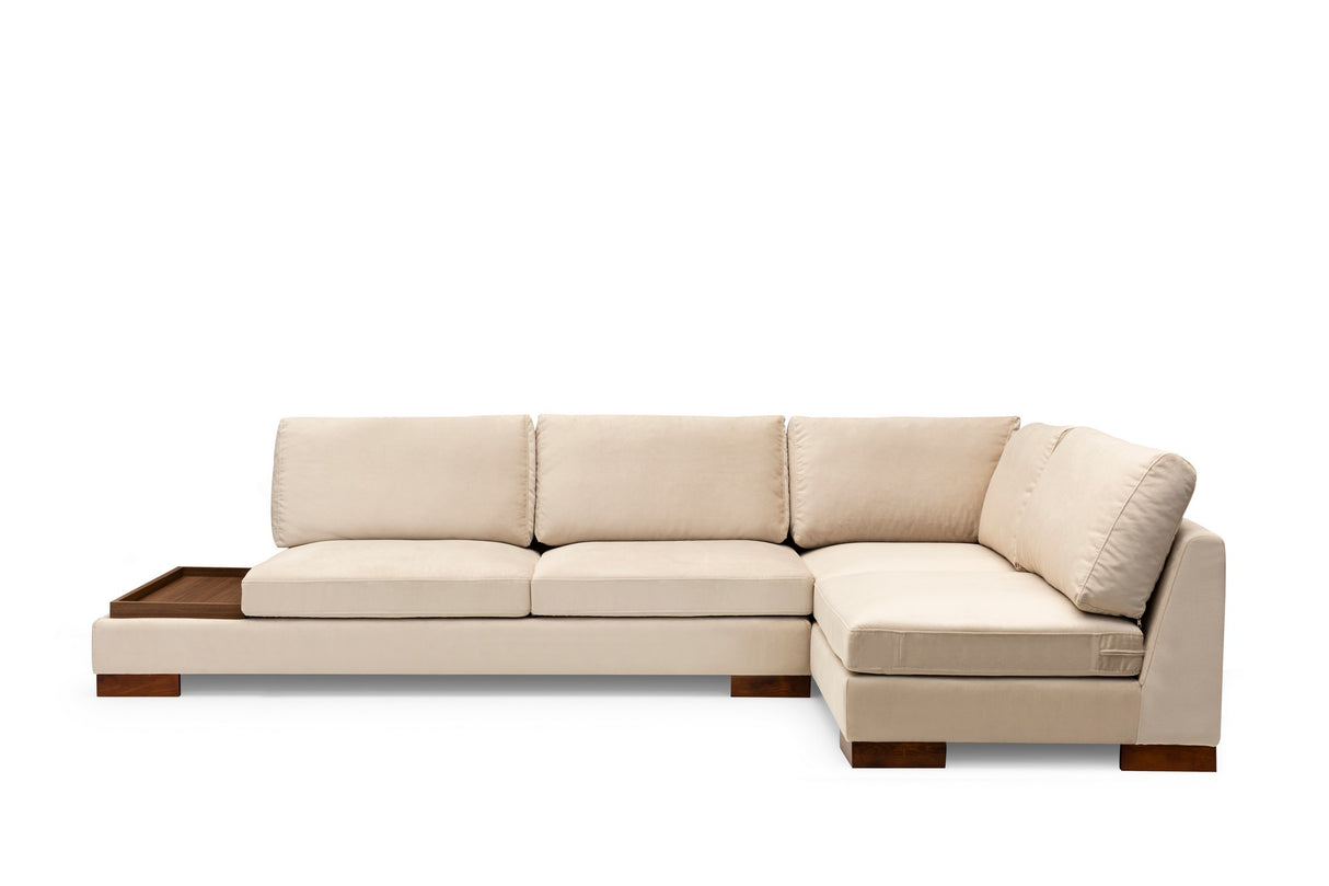 Corner sofa on the right tulip beige