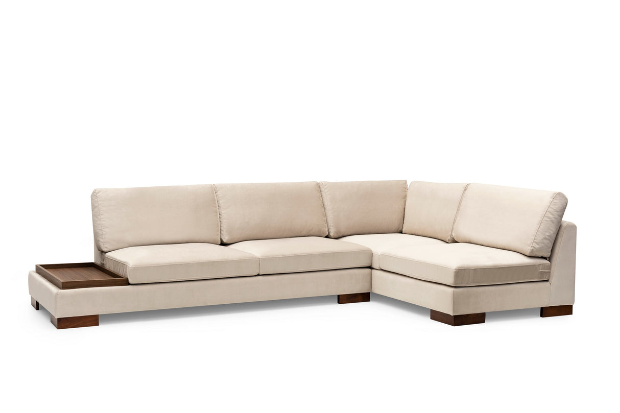 Corner sofa on the right tulip beige