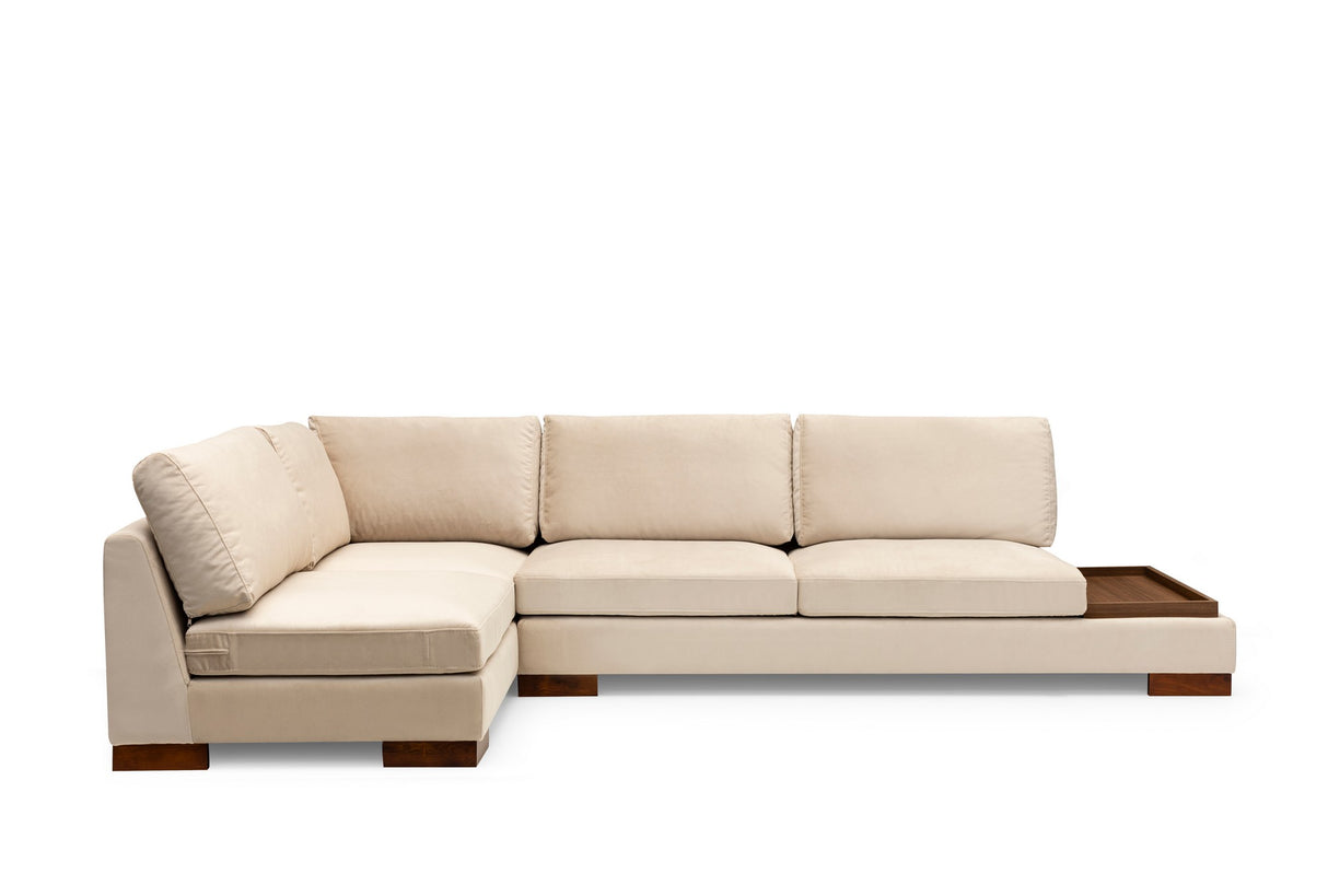 Corner sofa on the left tulip beige