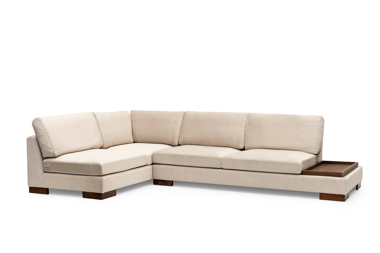 Corner sofa on the left tulip beige