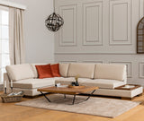 Corner sofa on the left tulip beige