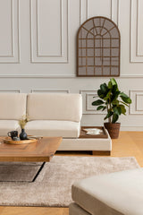 Corner sofa on the left tulip beige