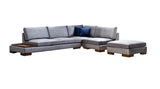 Corner sofa right tulip dark gray