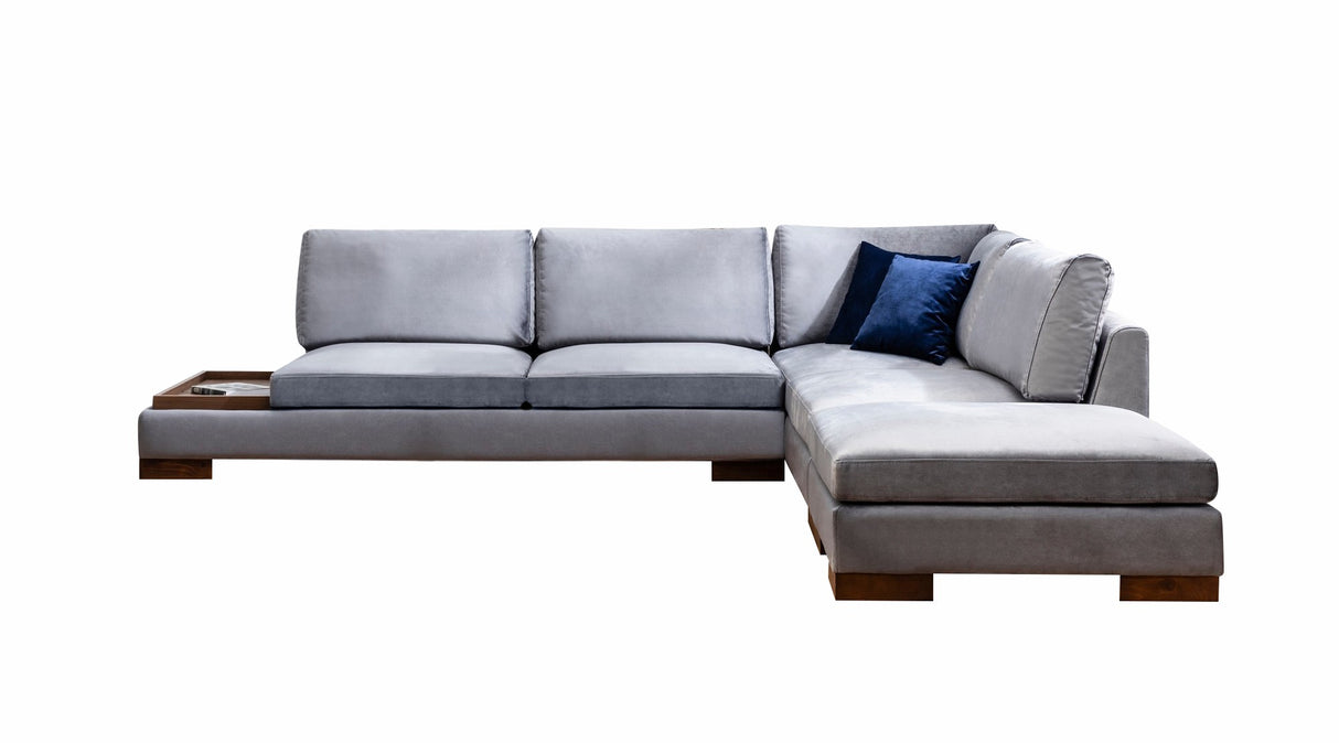 Corner sofa right tulip dark gray