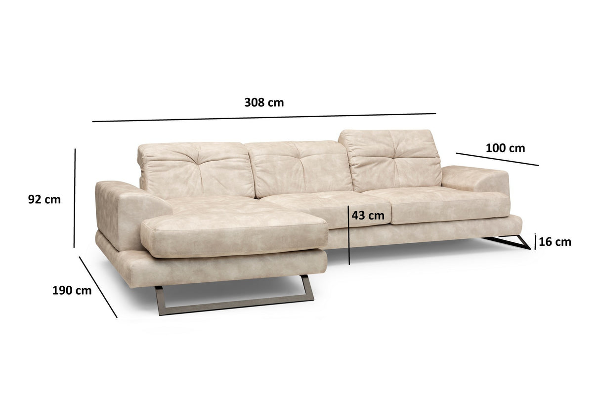 Corner sofa left Frido Beige