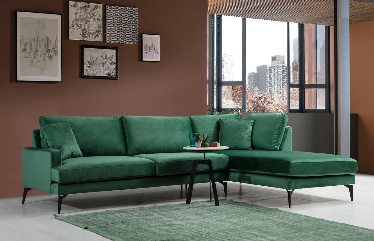 Corner sofa papira green