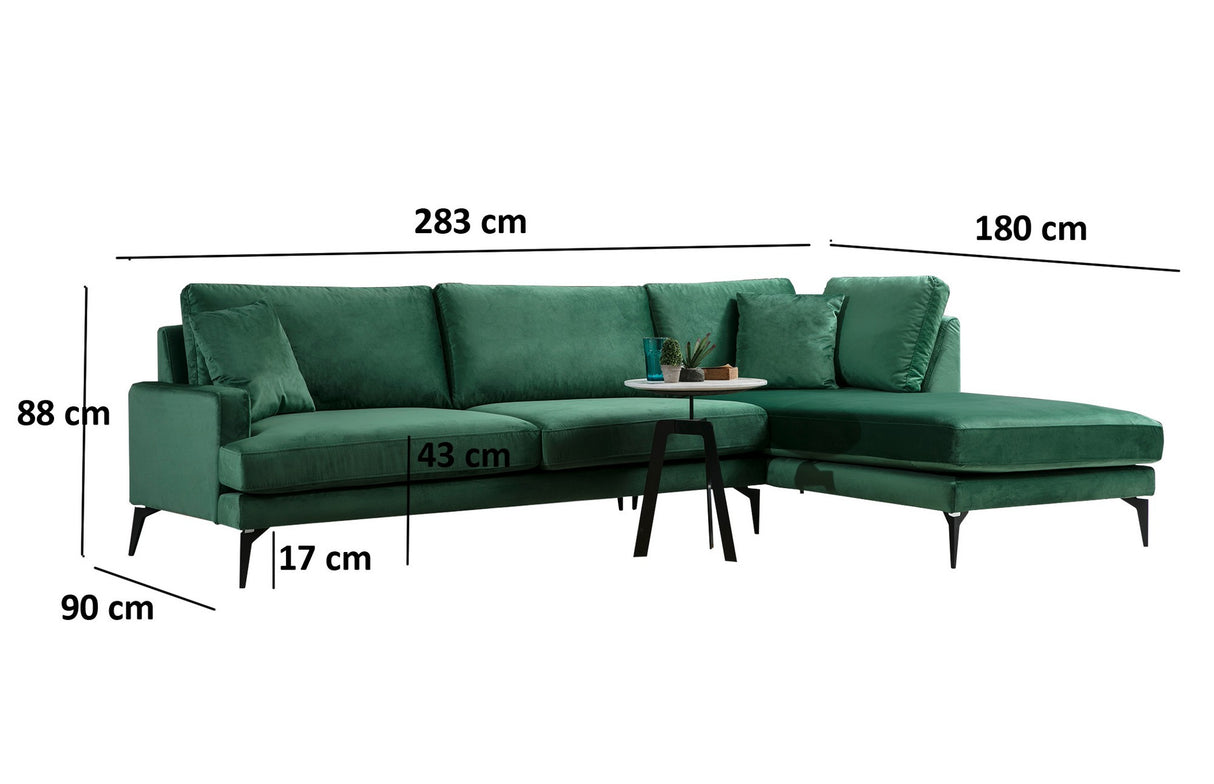 Corner sofa papira green