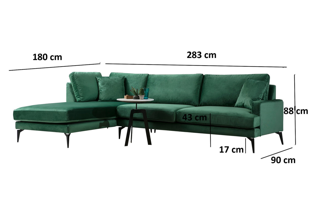 Corner sofa papira green