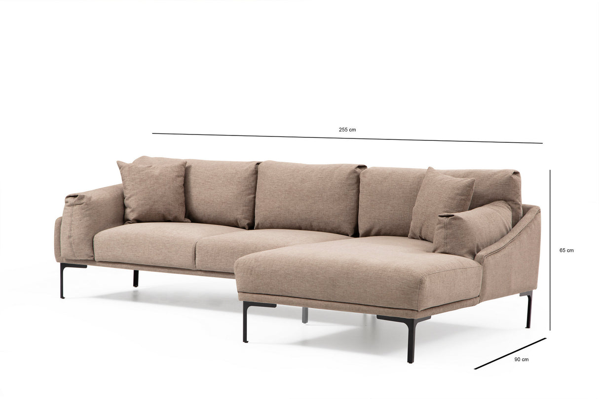 Corner sofa on the right Leo Mocha