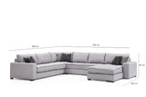 Corner sofa Lena light gray