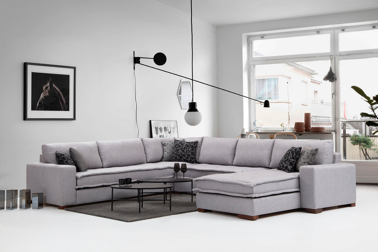 Corner sofa Lena light gray