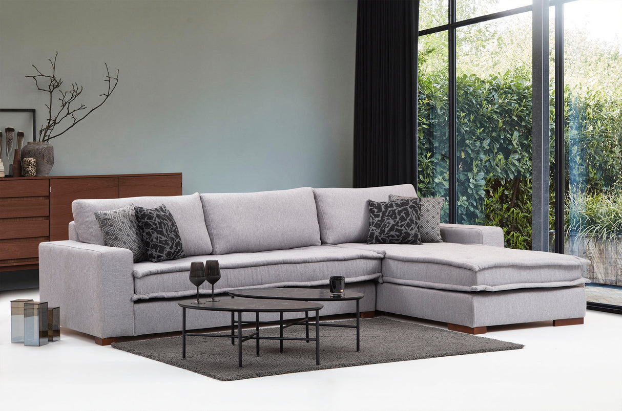 Corner sofa on the right lena light gray