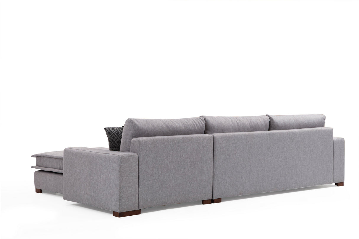 Corner sofa on the right lena light gray