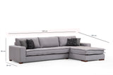 Corner sofa on the right lena light gray