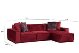 Corner sofa on the right Lego Burgundy