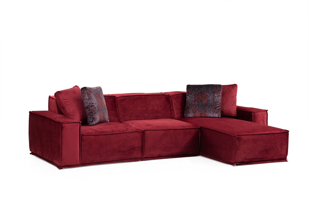 Corner sofa on the right Lego Burgundy