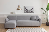 Corner sofa on the left eddy light gray