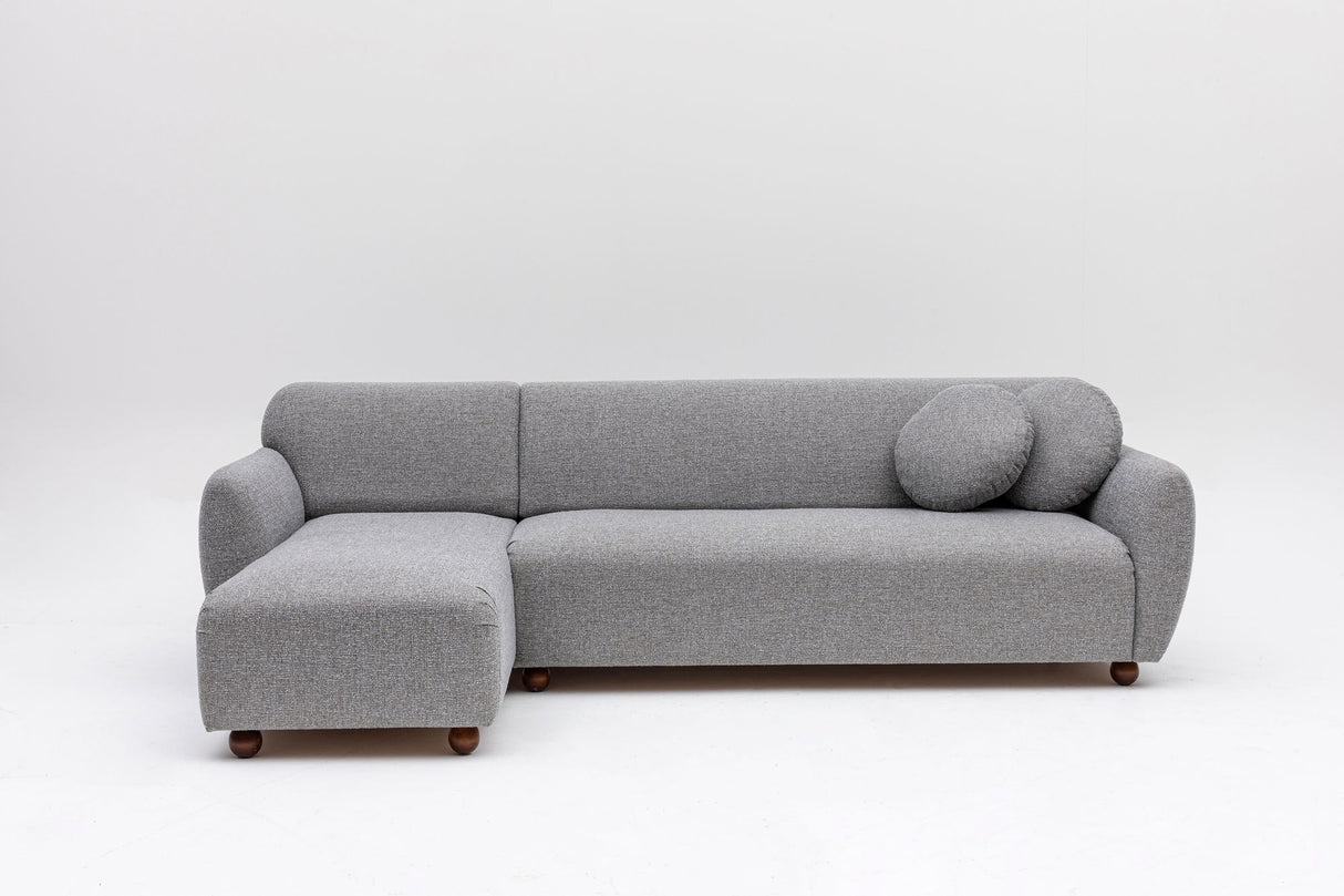 Corner sofa on the left eddy light gray