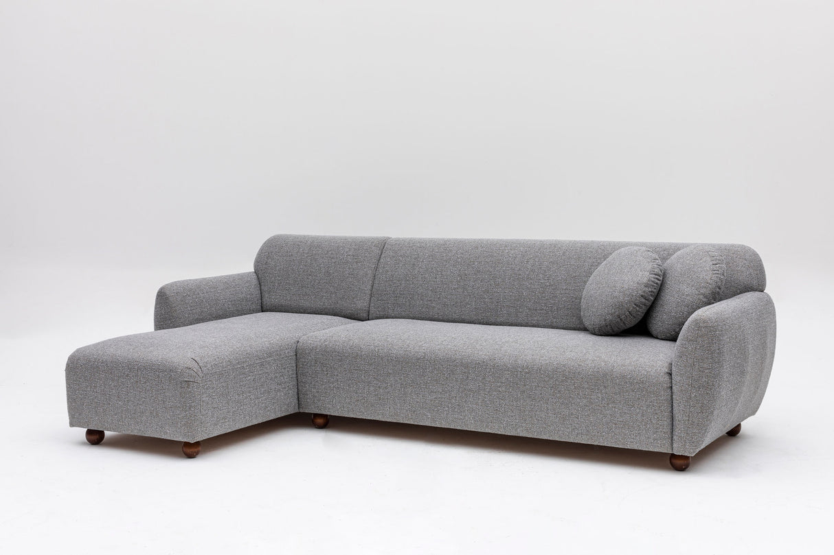 Corner sofa on the left eddy light gray