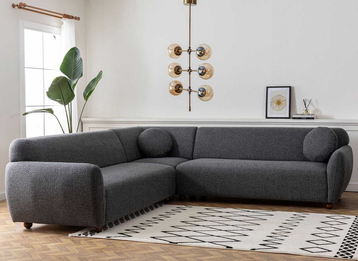 Corner sofa eddy dark gray