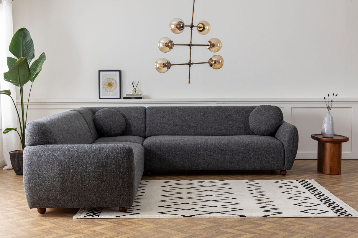 Corner sofa eddy dark gray