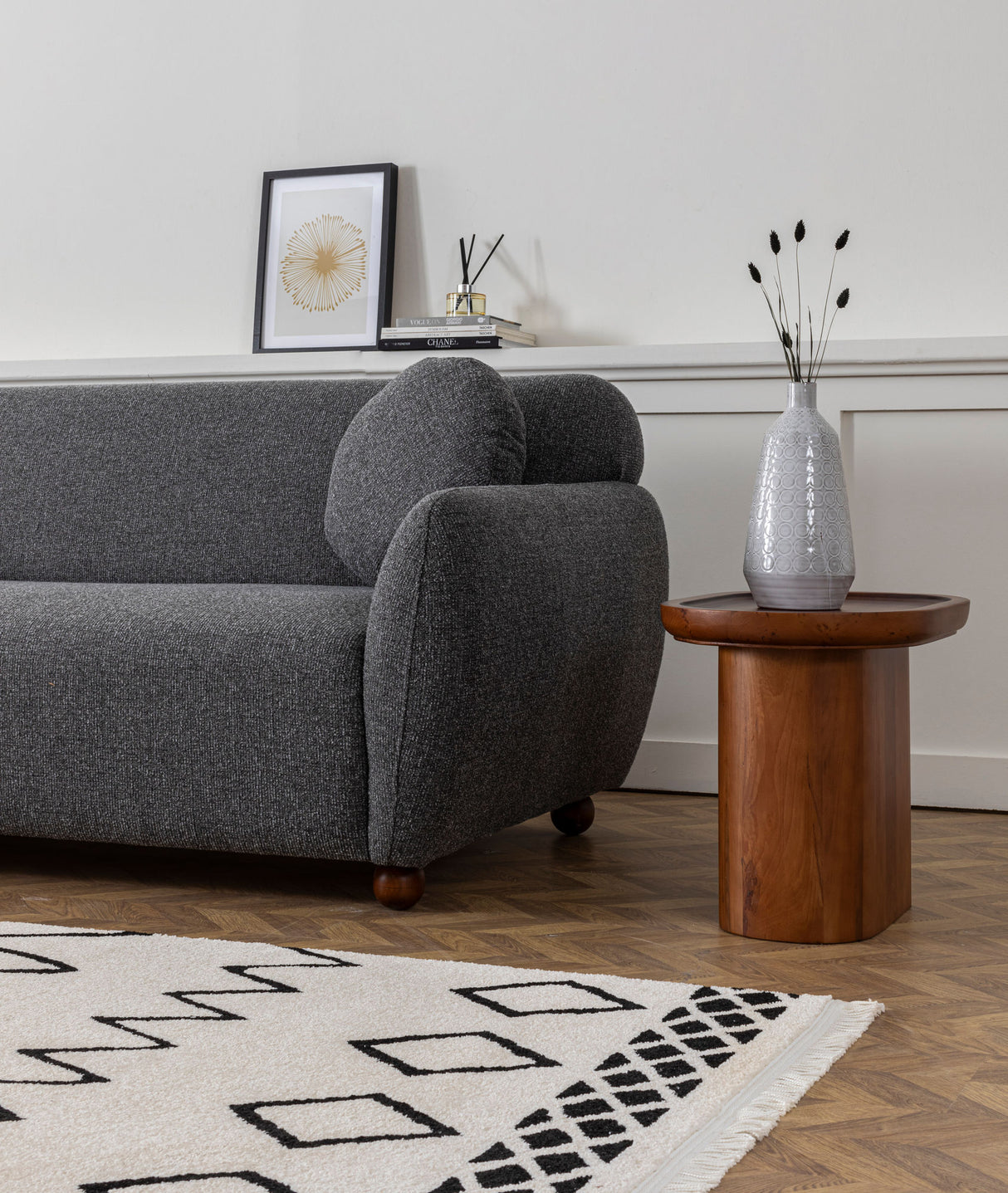 Corner sofa eddy dark gray