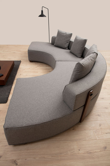 Corner sofa round gondol gray