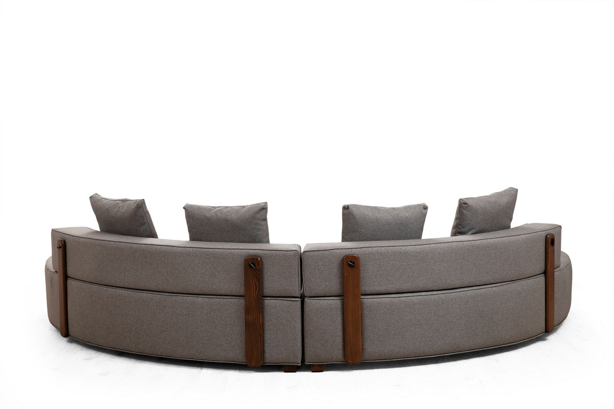 Corner sofa round gondol gray