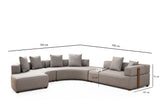 Corner Sofa Round Right Gondol Grey