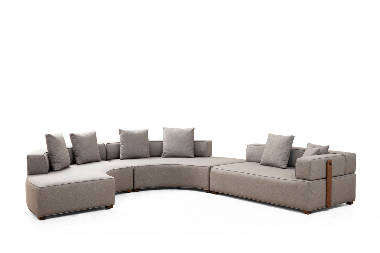 Corner Sofa Round Right Gondol Grey