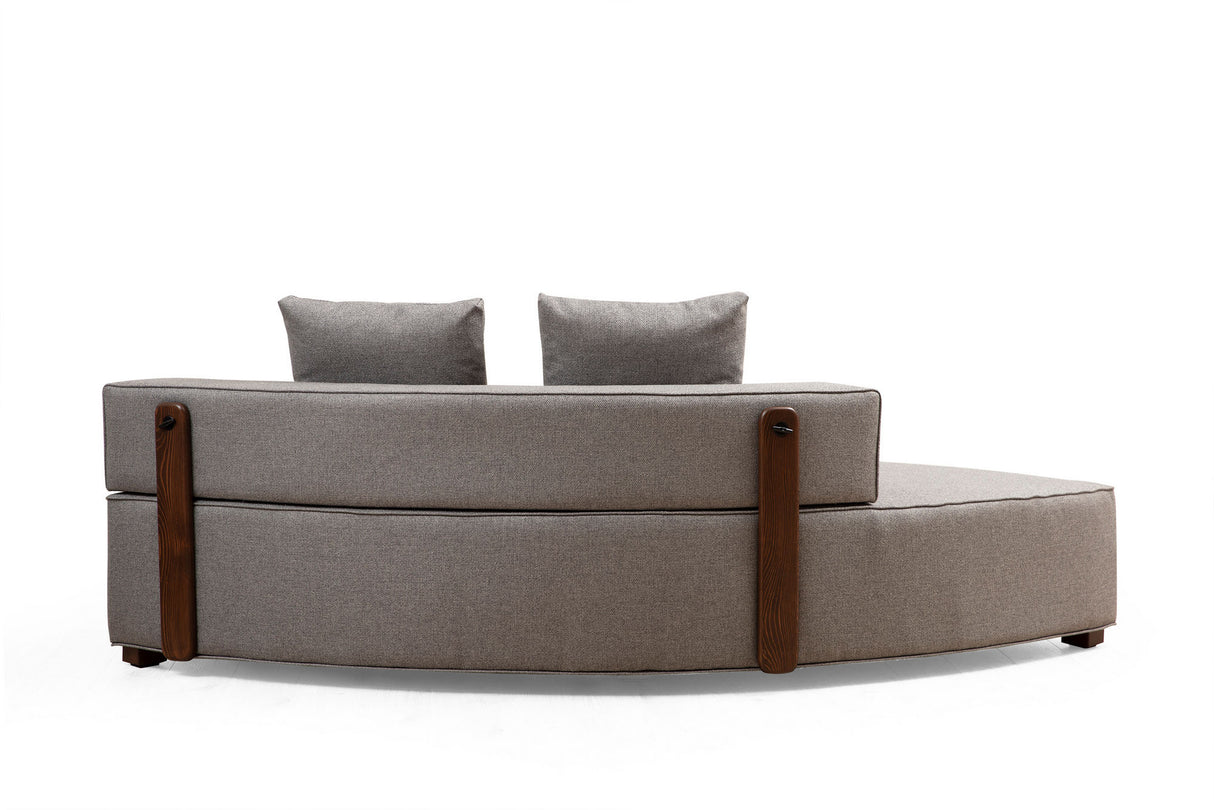 Corner Sofa Round Right Gondol Grey