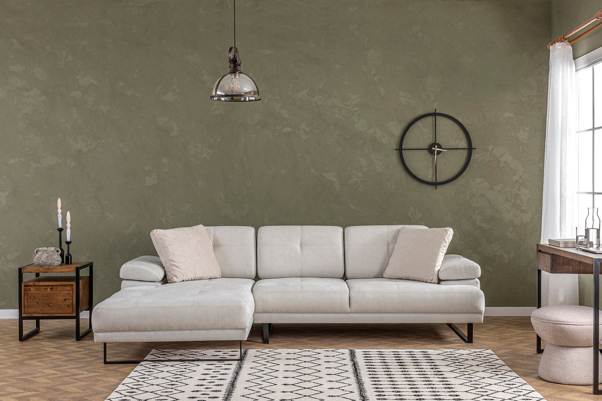 Corner sofa on the left mustang beige