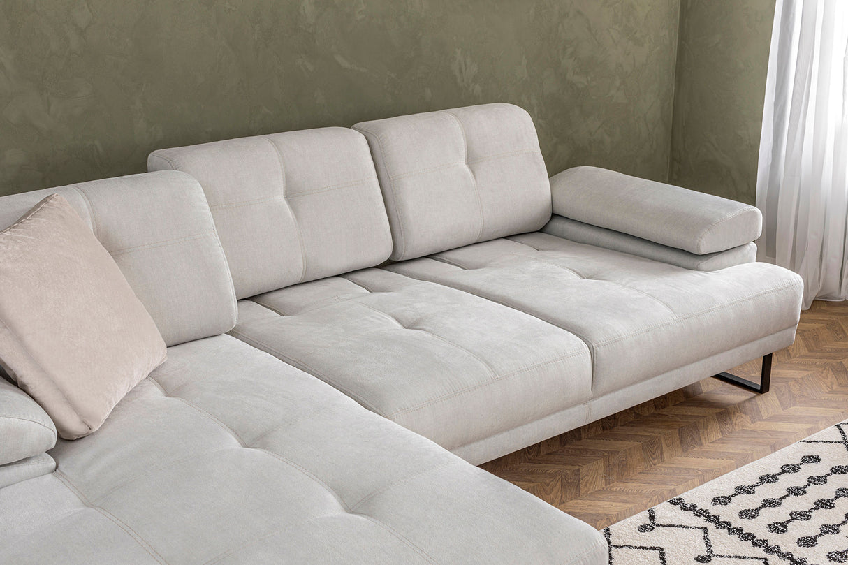 Corner sofa on the left mustang beige