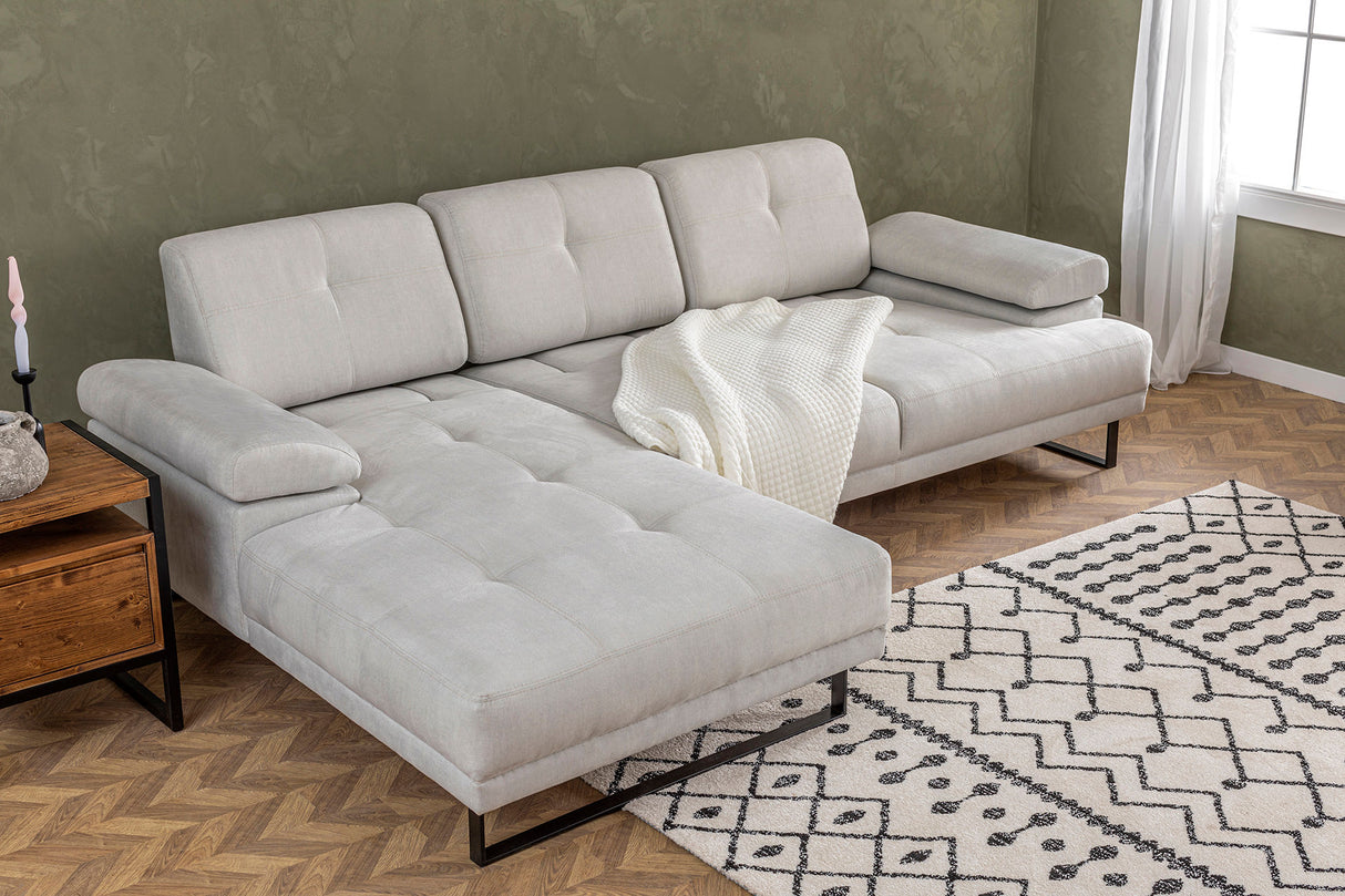 Corner sofa on the left mustang beige